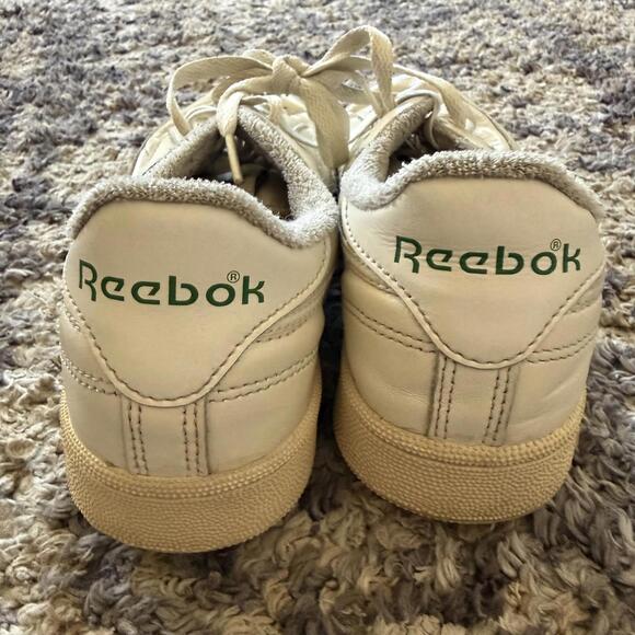 Reebok Club C Vintage Leather Sneakers Cream Green Womens 9 - Picture 4 of 6